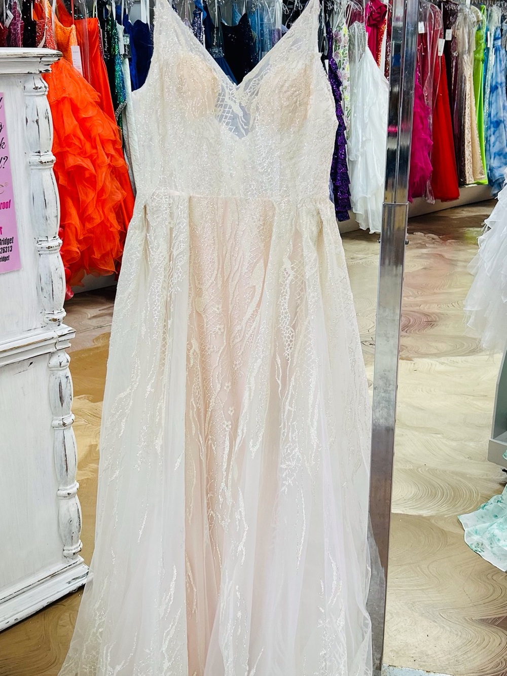Ivory Sparkle Tulle A-Line Wedding Dress